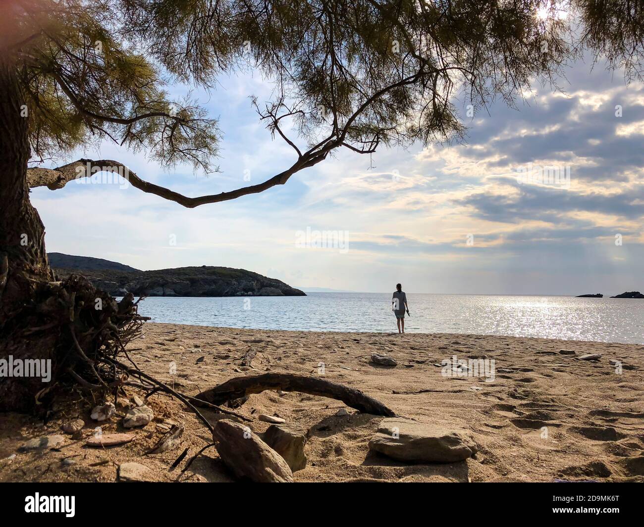 Andros Insel, Kykladen, Griechenland - Paralia Fellou Strand nördlich von Gavrion. Stockfoto