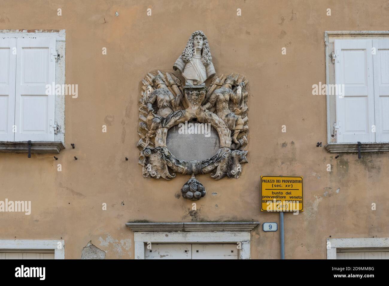 Detail des Palazzo Provveditori in Marano Lagunare, Friaul Julisch Venetien, Italien Stockfoto