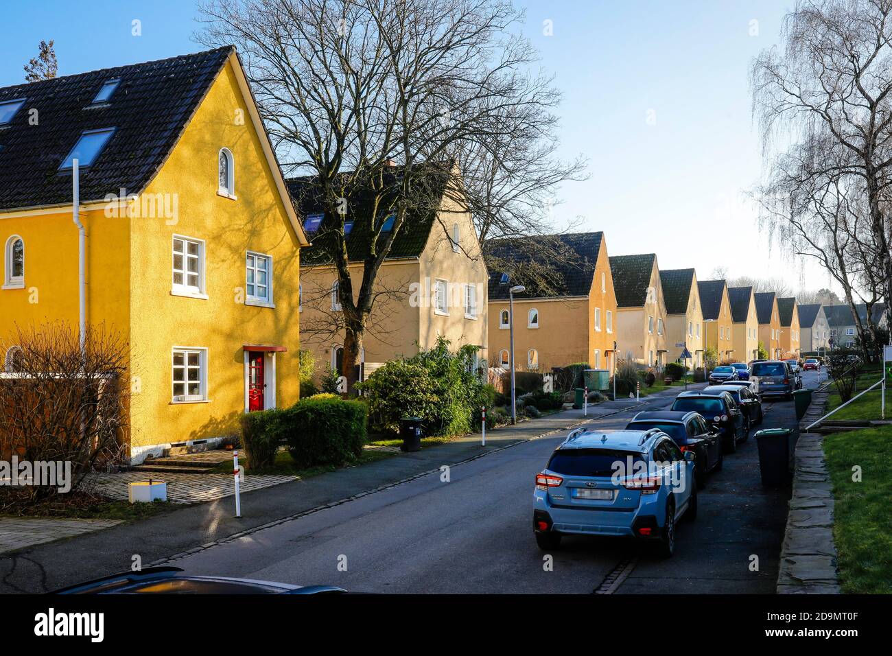 Typische Siedlungshäuser auf Heimatde, Mülheim an der Ruhr, Ruhrgebiet, Nordrhein-Westfalen, Deutschland Stockfoto