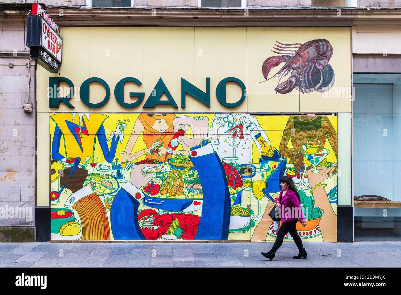 Berühmtes Fischrestaurant, Rogano, im Stadtzentrum von Glasgow, geschlossen wegen 19 Sperrungen, Glasgow, Schottland, Großbritannien Stockfoto