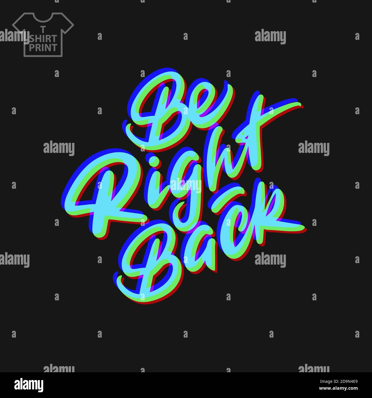 Handgeschriebener Schriftzug gleich zurück. Vektorgrafik Stock Vektor