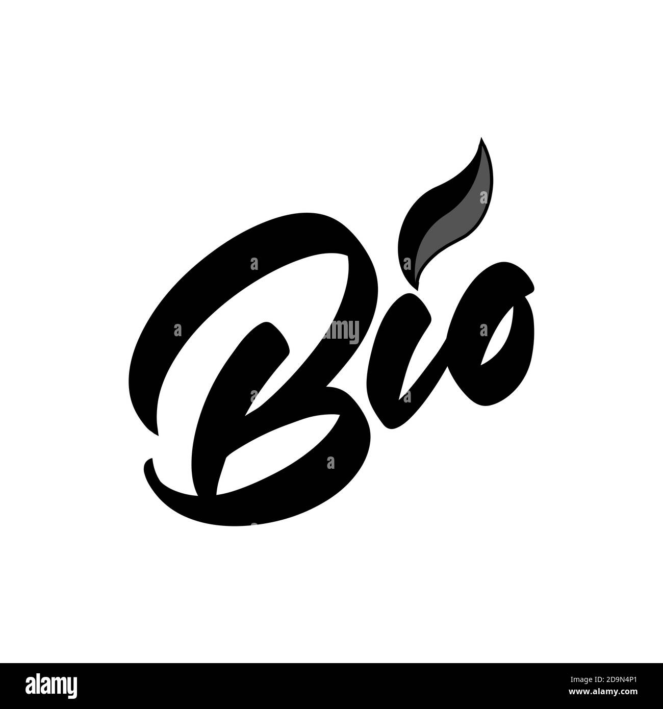 Handgeschriebene Schriftzüge. Beschriftung Bio. Bürstenstift Stock Vektor