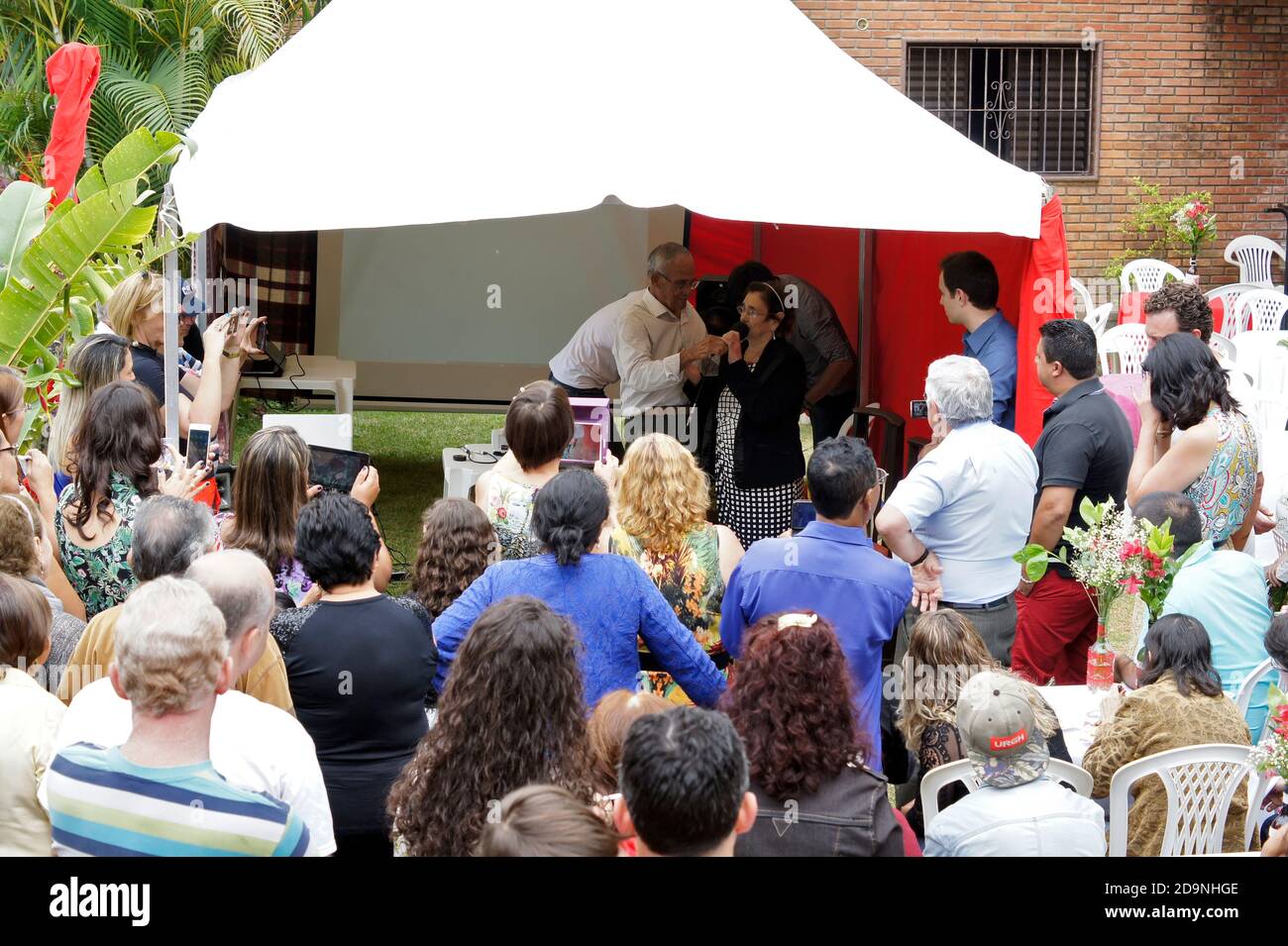 25. Oktober 2015. Mairiporã, SP, Brasilien. 70th Hochzeitstag Party für ein älteres Paar mit ihrem Bruder und Schwestern. Stockfoto
