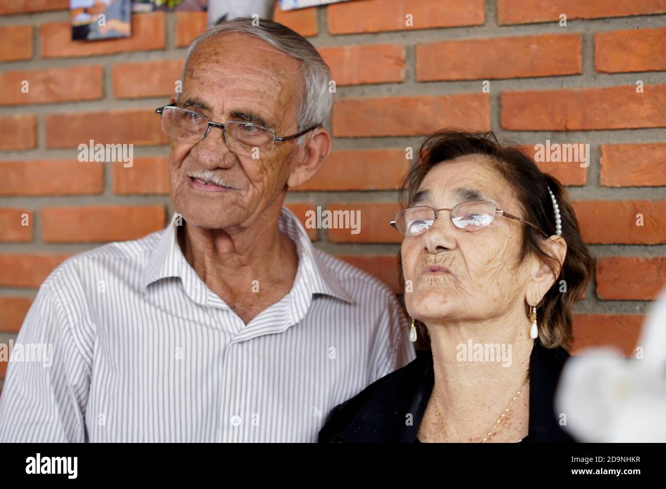 25. Oktober 2015. Mairiporã, SP, Brasilien. 70th Hochzeitstag Party für ein älteres Paar mit ihrem Bruder und Schwestern. Stockfoto