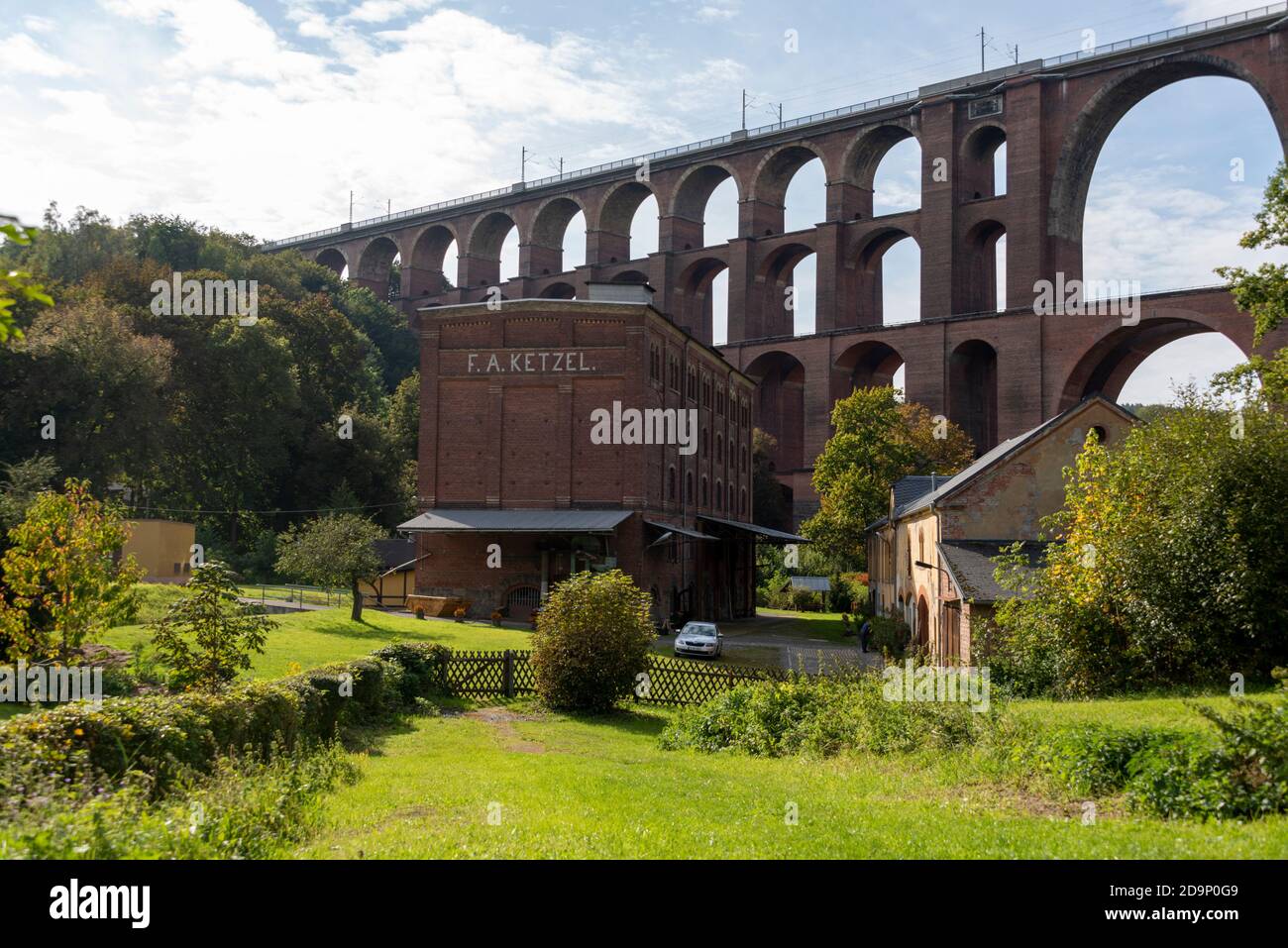 Deutschland, Sachsen, Netzschkau, Göltzschtalbrücke, Eisenbahnbrücke, größte Backsteinbrücke der Welt Stockfoto