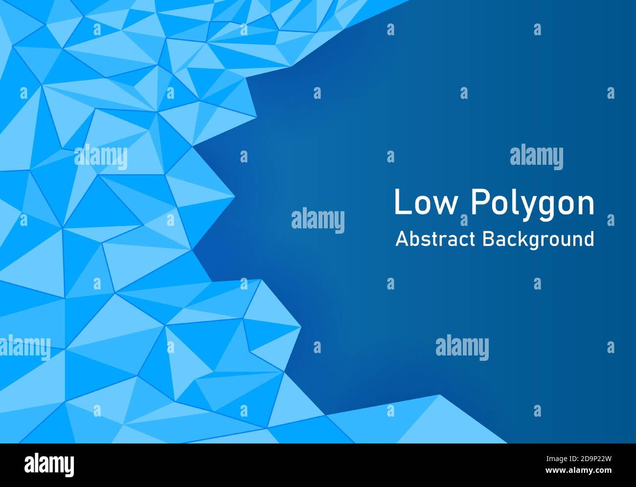 Abstrakter Hintergrund niedriges Polygon in blauer Farbe.monochromatische Farbe mit Text in blauem Hintergrund.Vektor und Illuration. Stock Vektor