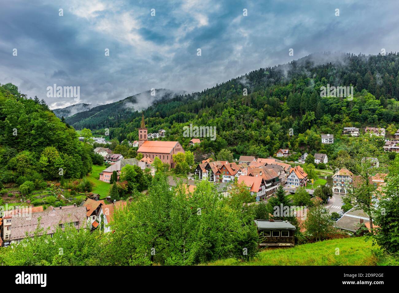 Blick auf Schiltach im Schwarzwald Stockfoto