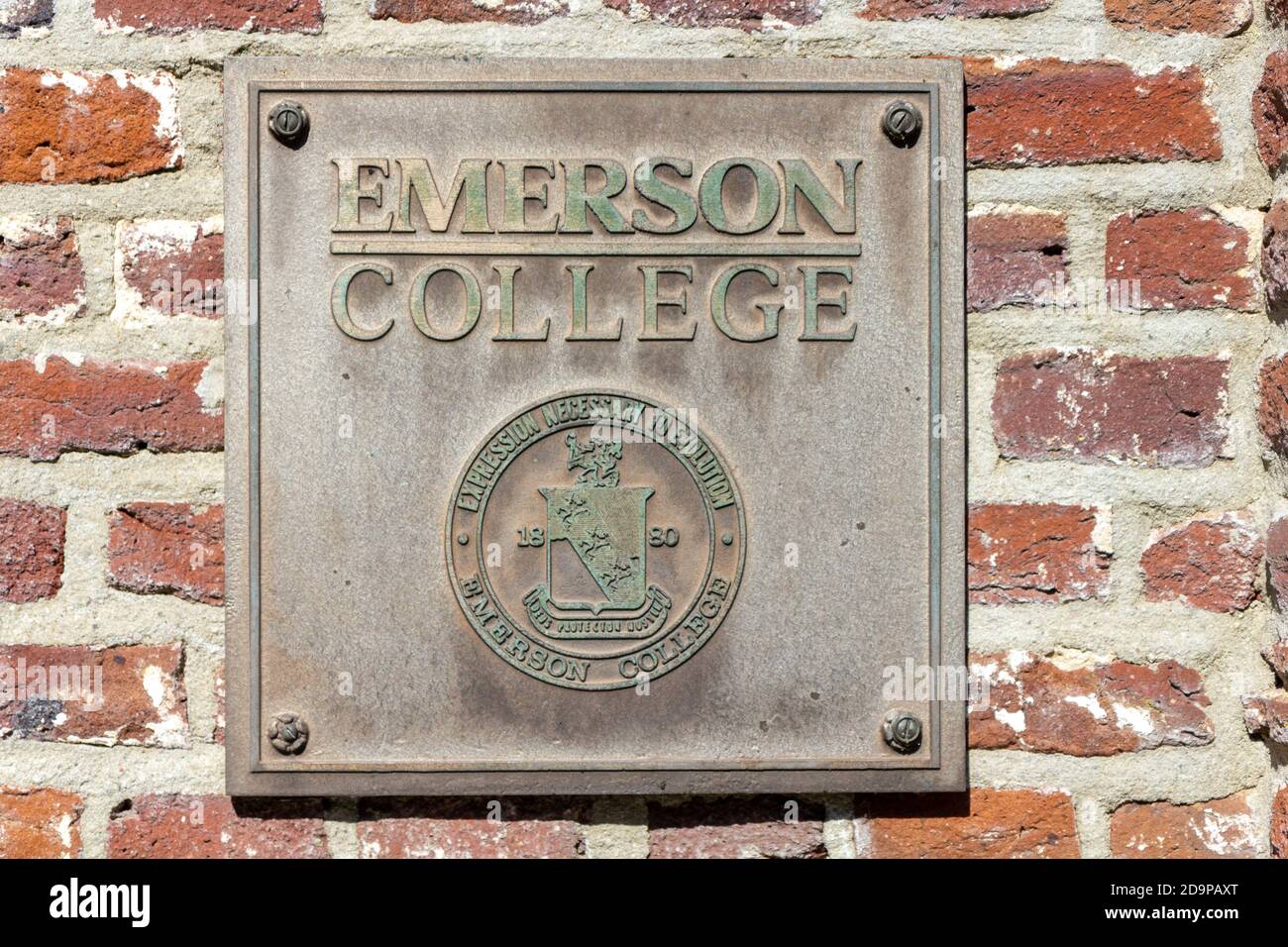 Zeichen des Emerson College Stockfoto