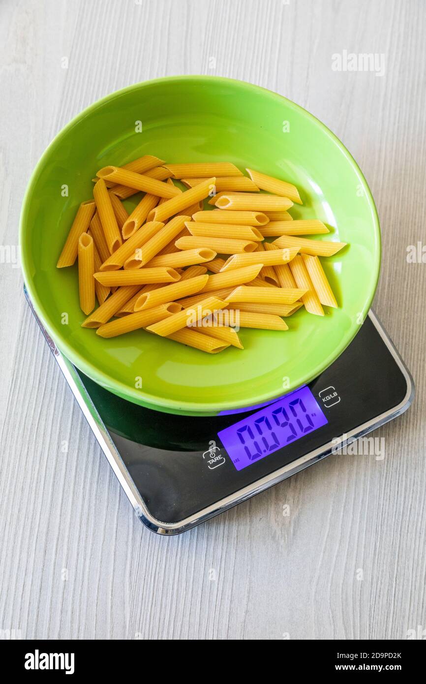 Pasta, italienische Küche, Penne Rigate, mediterrane Ernährung Stockfoto