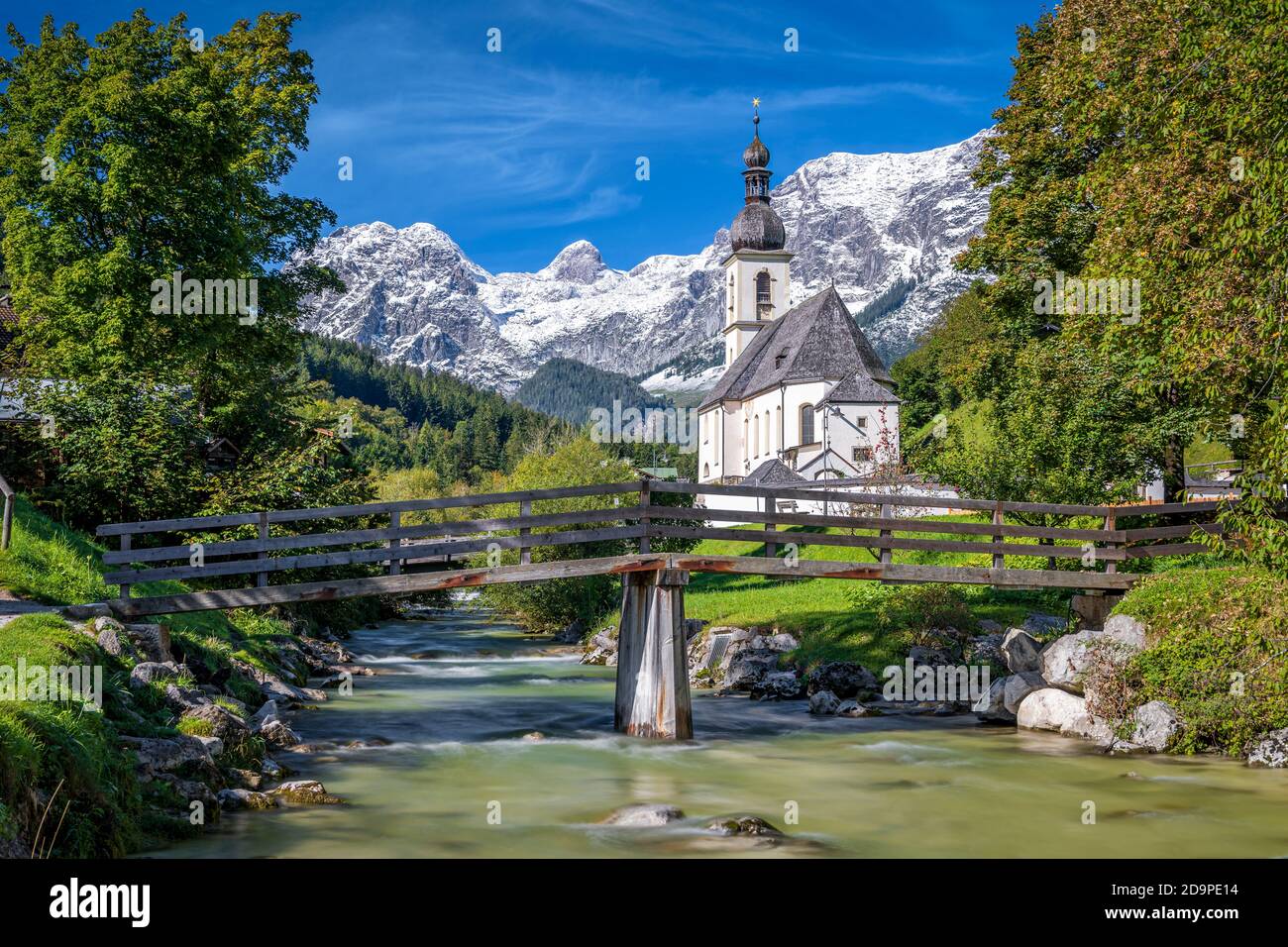 Kirche von Ramsau bei Berchtesgaden, Bayern, Deutschland Stockfoto