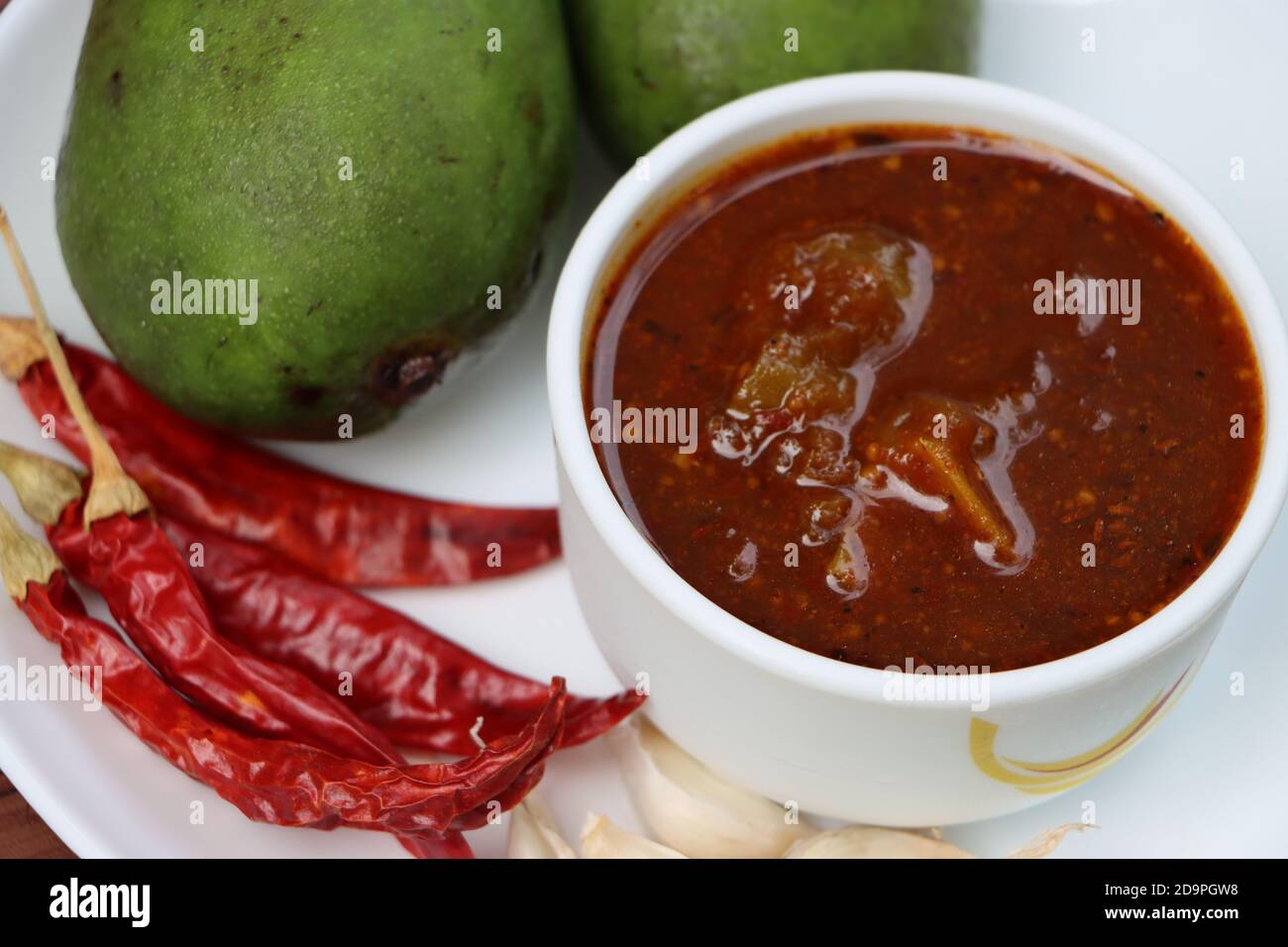 Rohes Mango-Chutney, süß und sauer, indisches Essen Stockfoto