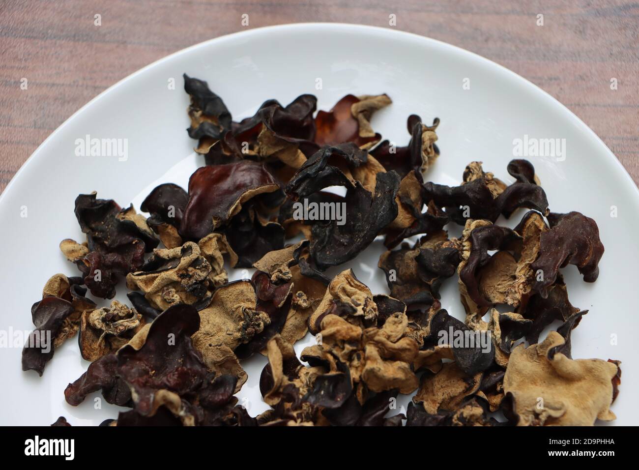 Trockenes Holz Ohrpilz oder Wolke Ohrpilz, Delikatesse von Sikkim, Indien Stockfoto