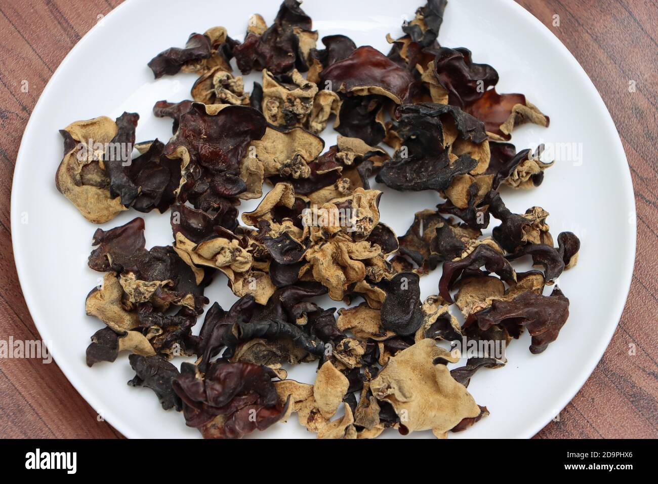 Trockenes Holz Ohrpilz oder Wolke Ohrpilz, Delikatesse von Sikkim, Indien Stockfoto