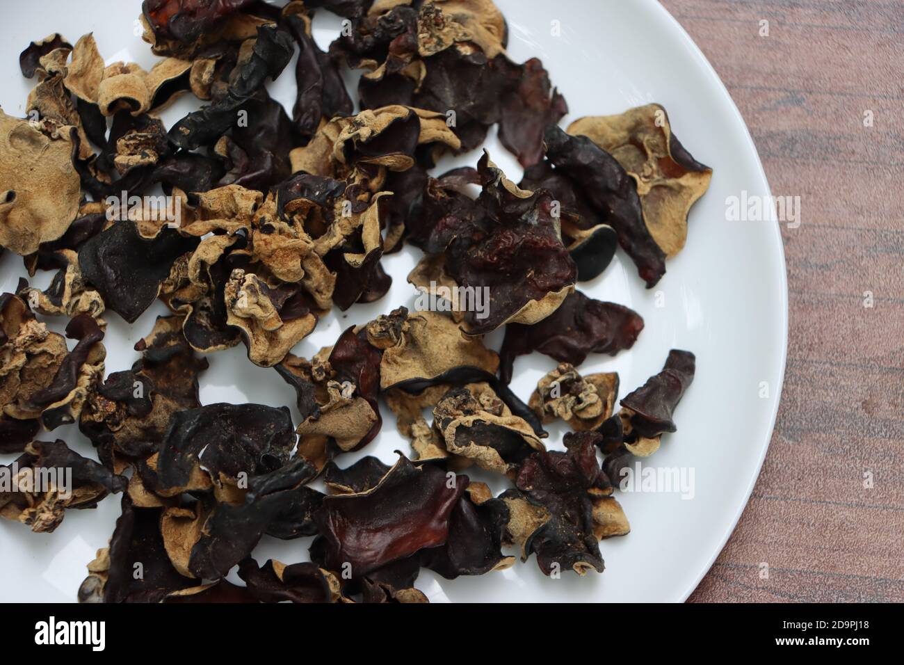 Trockenes Holz Ohrpilz oder Wolke Ohrpilz, Delikatesse von Sikkim, Indien Stockfoto
