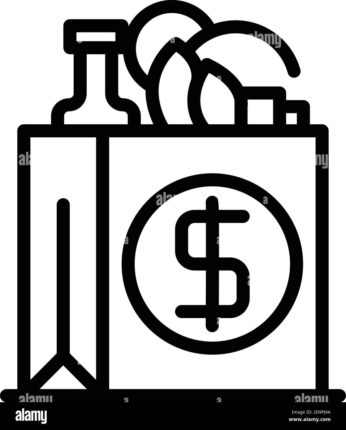 Einkaufstasche Symbol Umriss Einkaufstasche Vektor Symbol Fur Web Design Isoliert Auf Weissem Hintergrund Stock Vektorgrafik Alamy