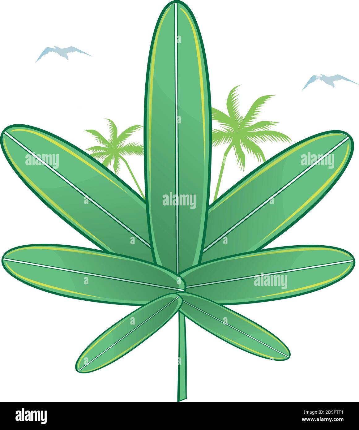 Medizinisches Marihuana Surfbrett Stock Vektor