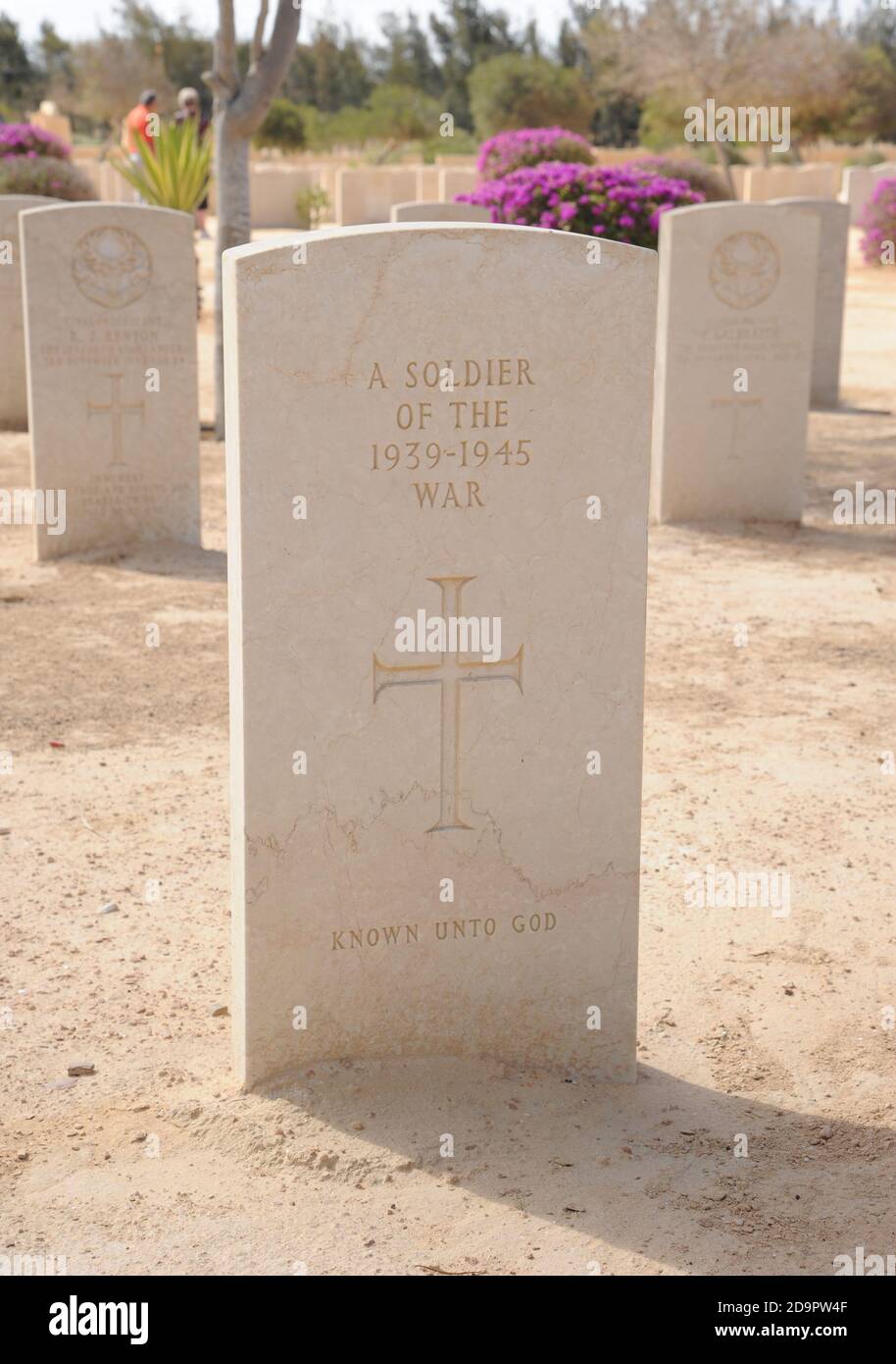 Kriegsfriedhof - El Alamein, Ägypten Stockfoto