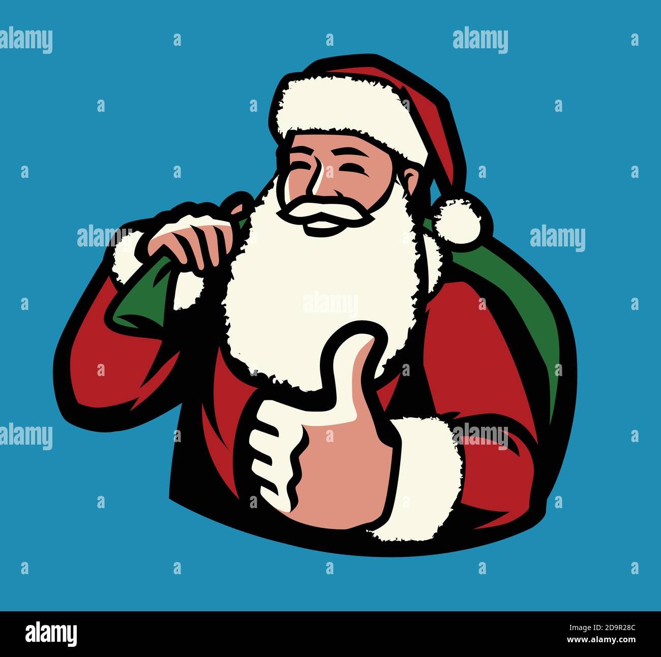 Weihnachtsmann mit Geschenktüte. Weihnachten Symbol Vektor-Illustration Stock Vektor