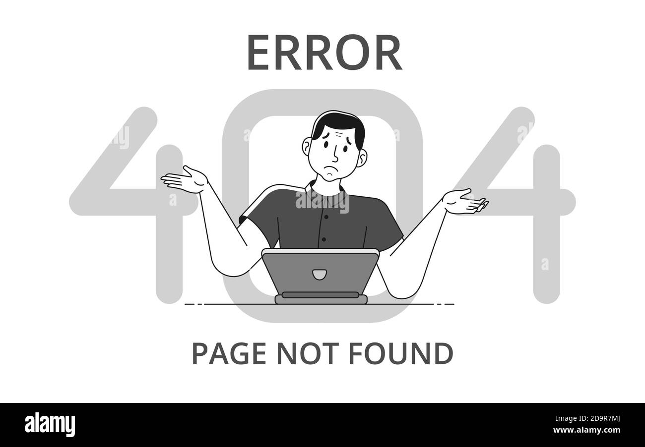 Fehler 404. Seite nicht gefunden. Vektorgrafik für Webdesign Stock Vektor