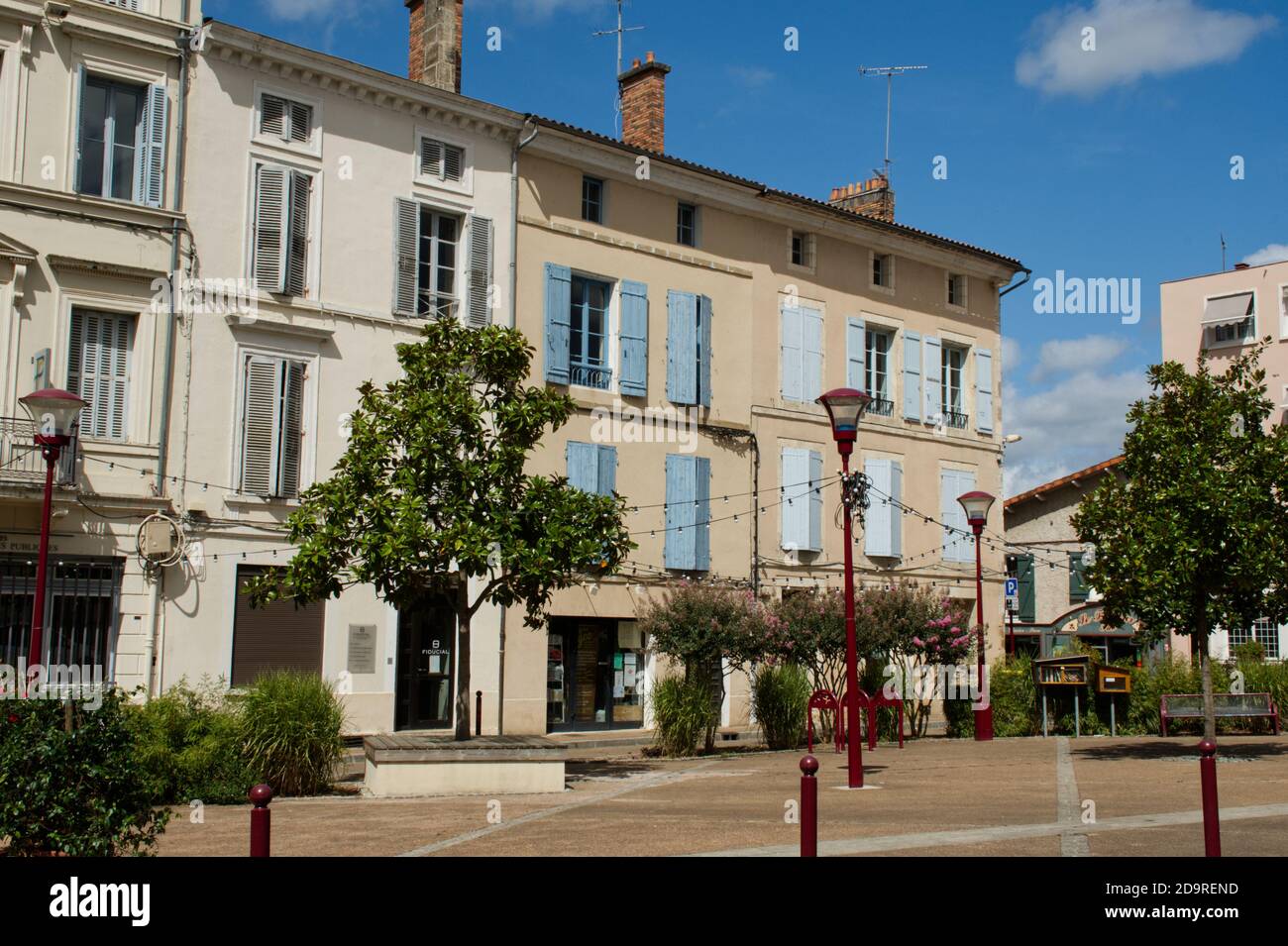 Place Alfred Algard im Zentrum von Nontron, Dordogne. Stockfoto
