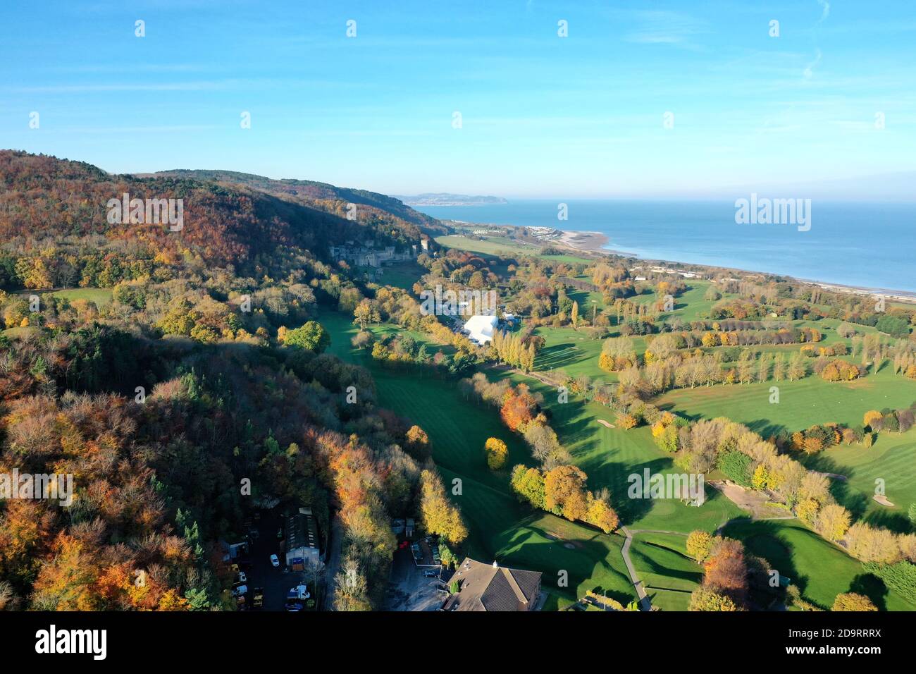 Gwrych Castle aus der Luft Stockfoto