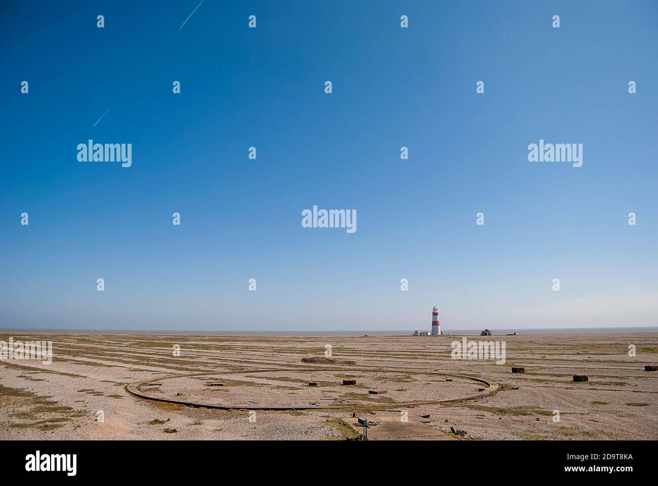 Verlassene militärische Infrastruktur bei Orford Ness in Suffolk, Großbritannien Stockfoto