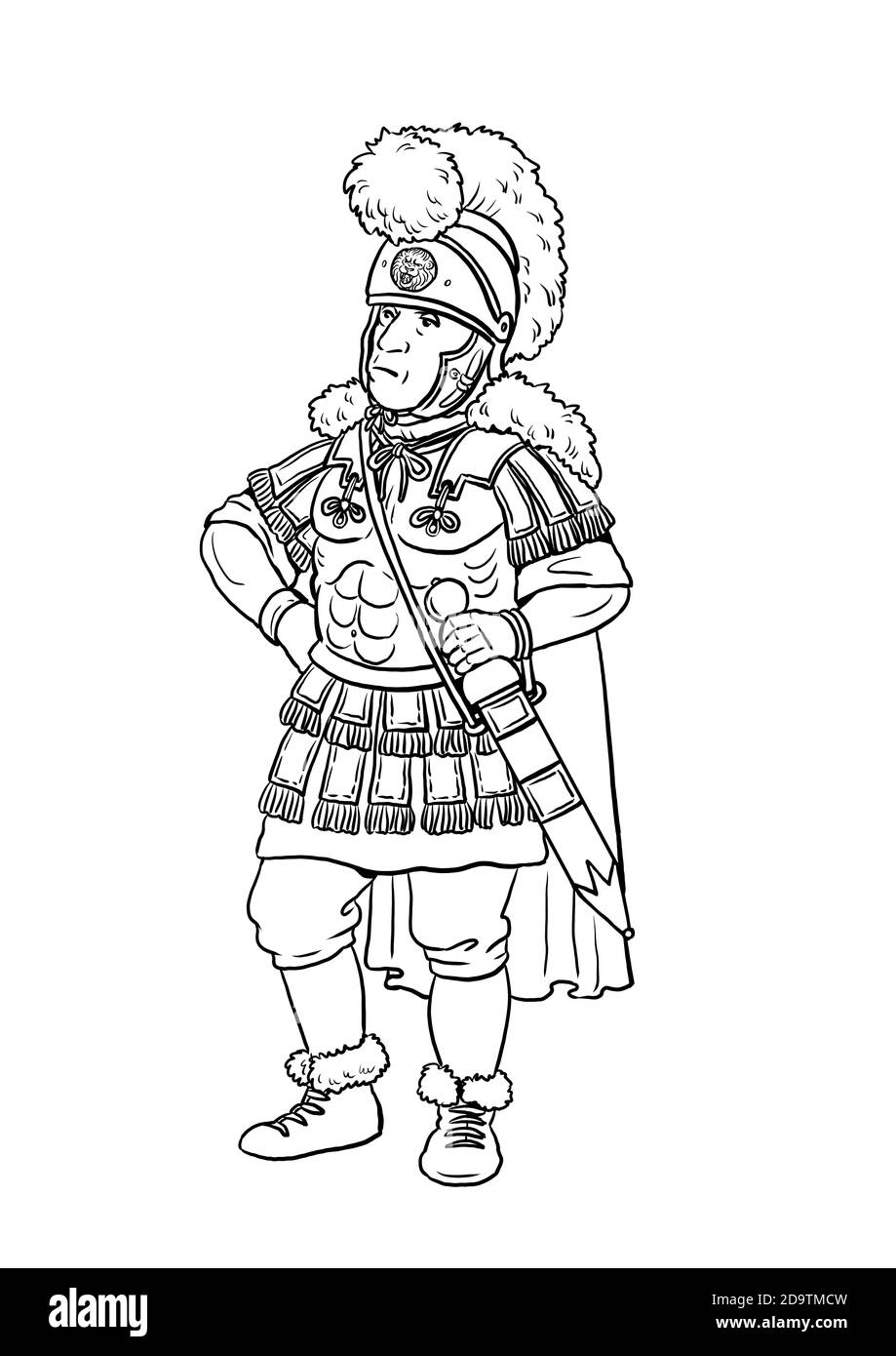 Römischer Offizier legatus für die Färbung. Malvorlage für Kinder. Stockfoto