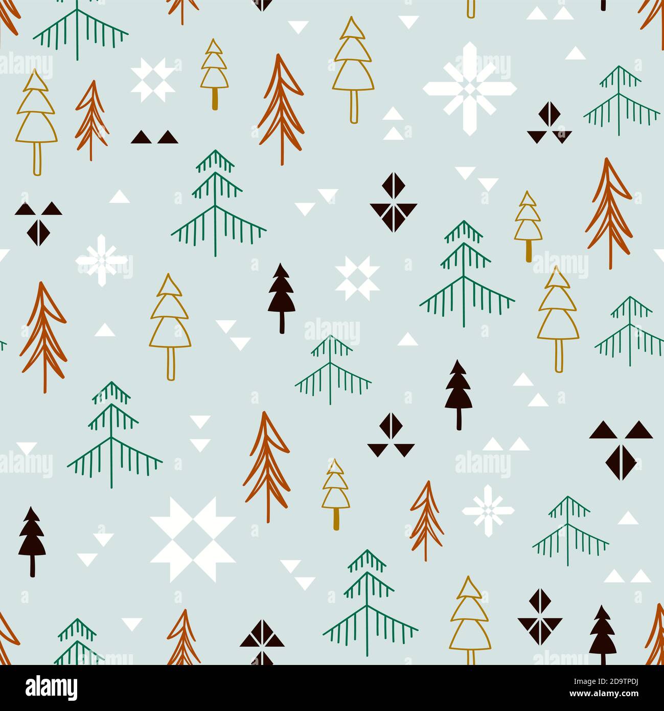 Nahtloses Muster. Abbildung Wald. Designhintergrund. Stock Vektor