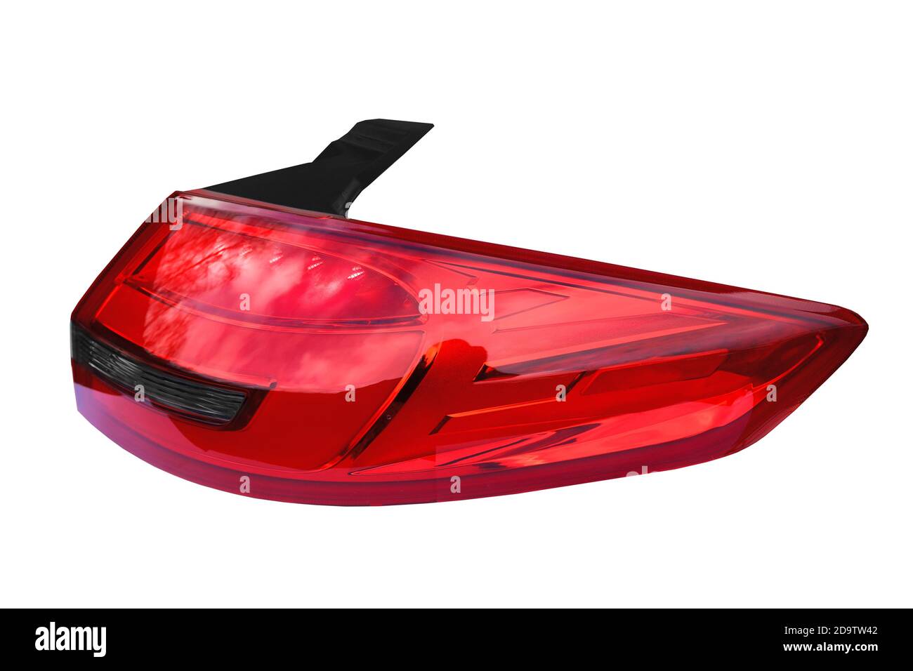 Rücklicht des Fahrzeugs. Hinterrad- und Bremsleuchte. Stockfoto