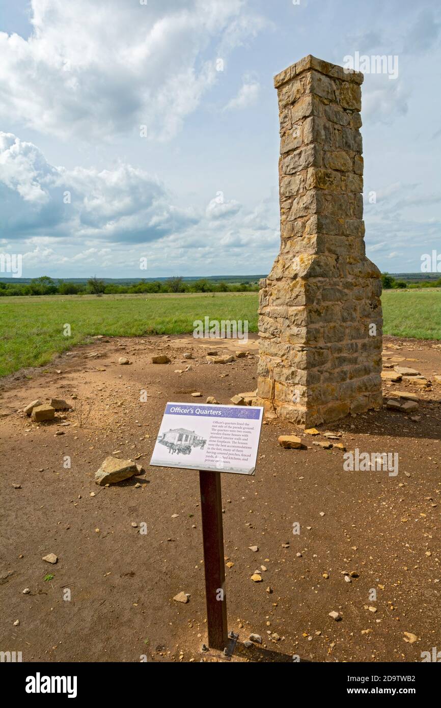 Texas Forts Trail, Shackelford County, Albany, Fort Griffin State Historic Site, Officer's Quarters (Ruine) Stockfoto