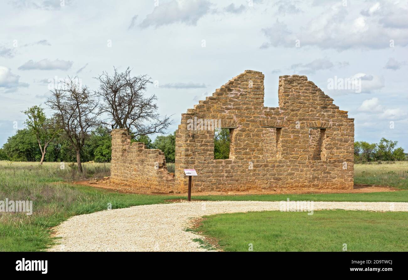 Texas Forts Trail, Shackelford County, Albany, Fort Griffin State Historic Site, Sutler's Store (Ruin) Stockfoto