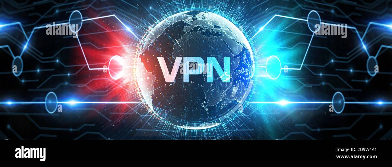 Wirtschaft, Technologie, Internet und Netzwerk Konzept. VPN-Netzwerk sicherheit internet Datenschutz Verschlüsselung Konzept. Stockfoto