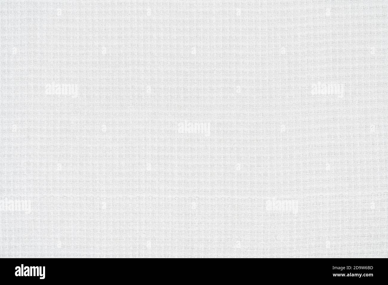 Hintergrund aus weißer Textur von Leinwand Baumwollstoff Material. Nahaufnahme Oberfläche von leeren abstrakten textilen Muster Hintergrund, bereit für Text Stockfoto