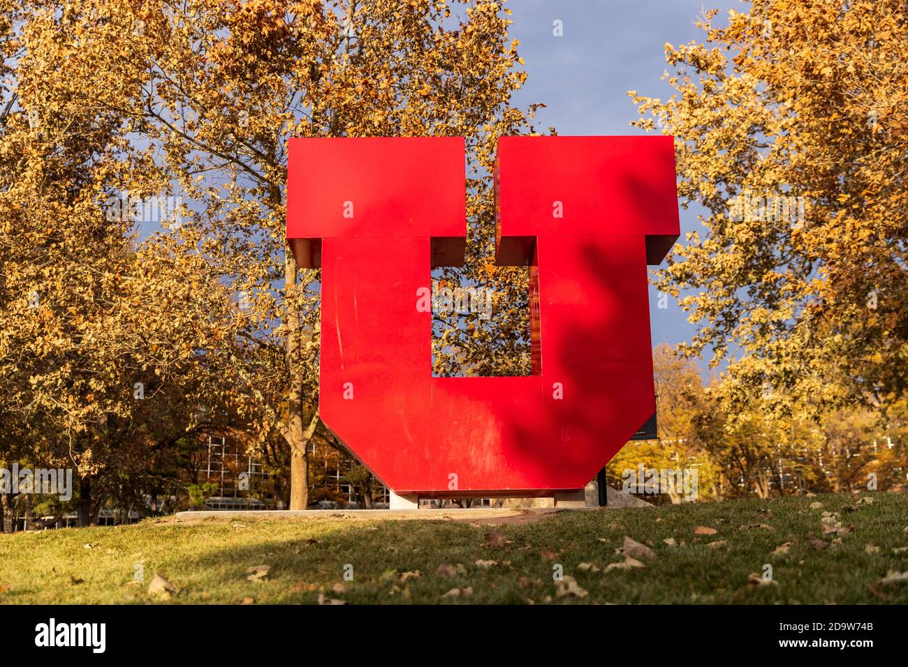Salt Lake City, UT / USA - 6. November 2020: Das U-Logo der University of Utah befindet sich auf dem Campus. Stockfoto