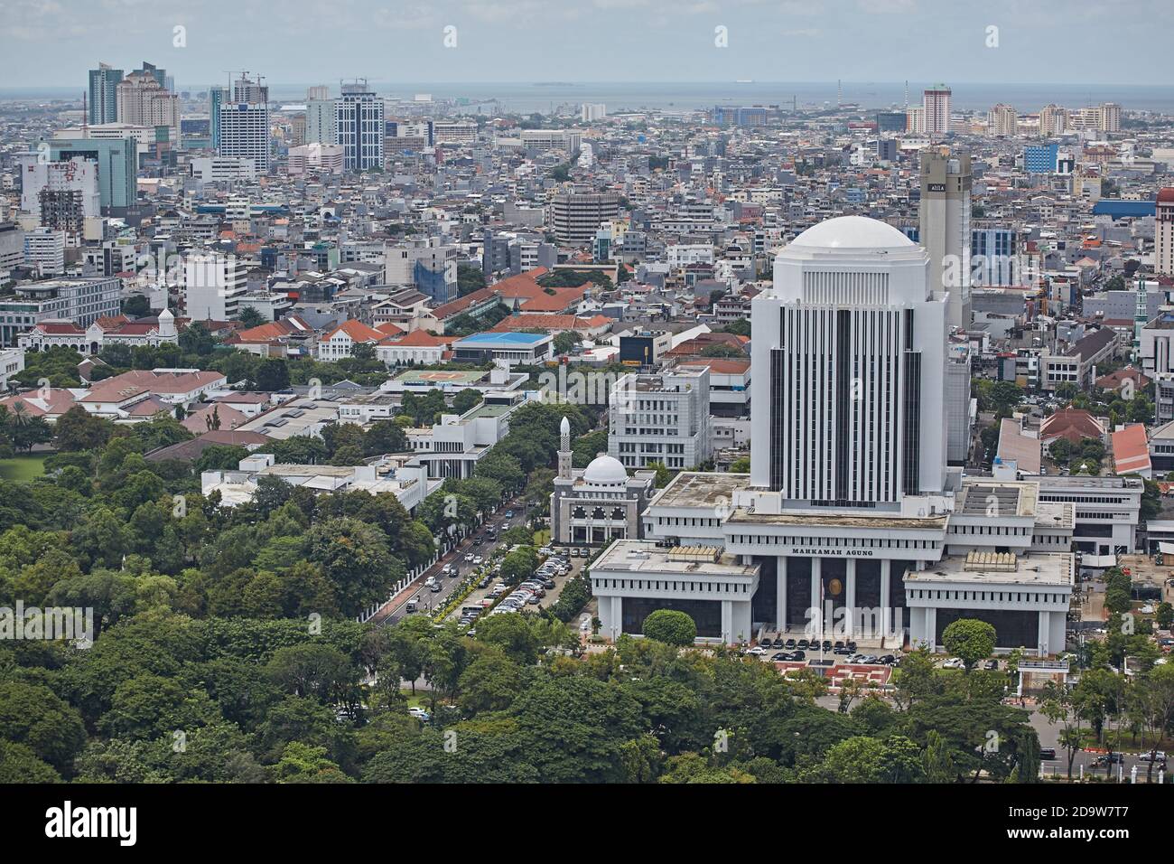 Jakarta, Indonesien, März 2016. Luftaufnahme des Obersten Gerichtshofs der Republik Indonesien. Stockfoto