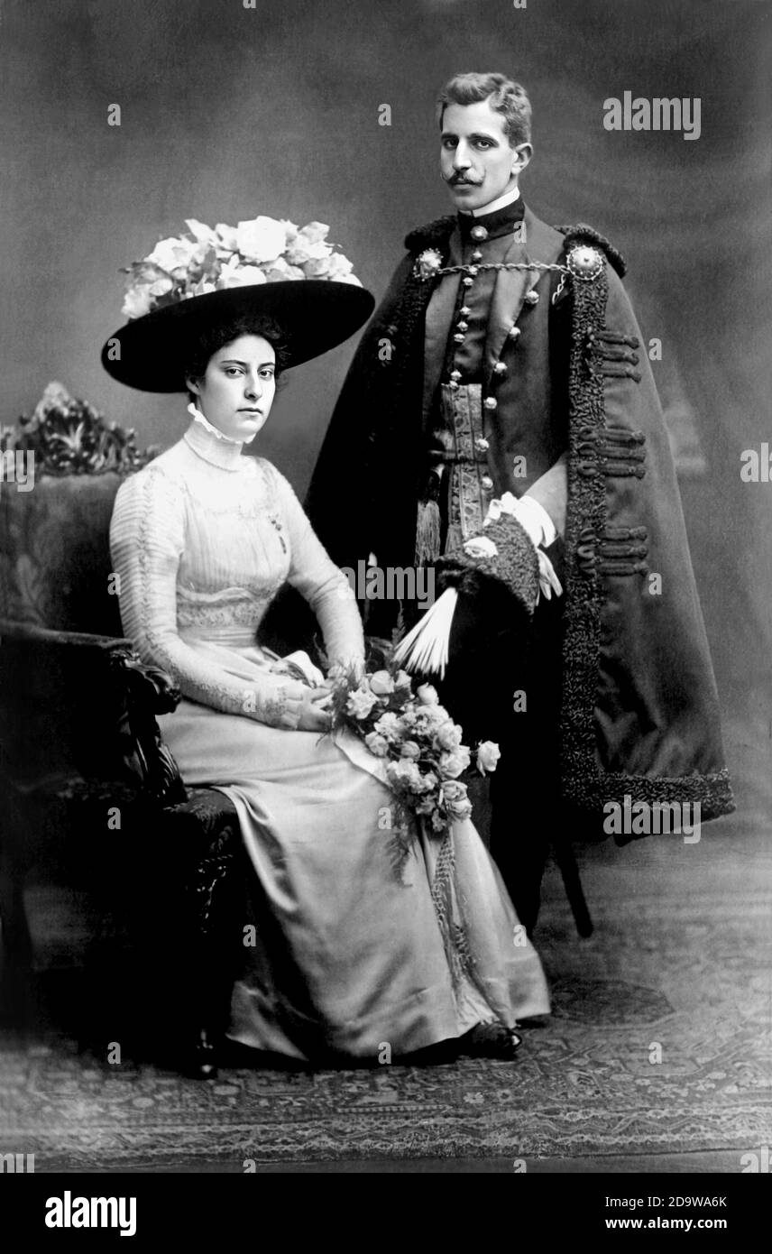 1909, ÖSTERREICH: Die österreichische Erzherzogin RENATA von HABSBURG (Habsburg-Lothringen, 1888 - 1935) und sein Ehemann polnischer Prinz JEROME RADZIWILL (Hieronim Mikolaj, 1885 - 1945), verheiratet im Jahr 1909. Sie hatten sechs Kinder. Renata war die Tochter von Archerzog Karl Stephan von Österreich und Maria Theresia von Österreich Princesse von Toskana ( von Toskana ). Auch war der erste Cousin von König Alphonso XIII von Spanien. Foto von C. Pietzner . - Germania - POLONIA - Habsburg-Lothringen - Habsburg-Toskana - ASBURGO LORENA - ABSBURG - Arciduchessa - principessa - REALI - ROYALTY - nobiltà --- ARCHIVIO GBB Stockfoto