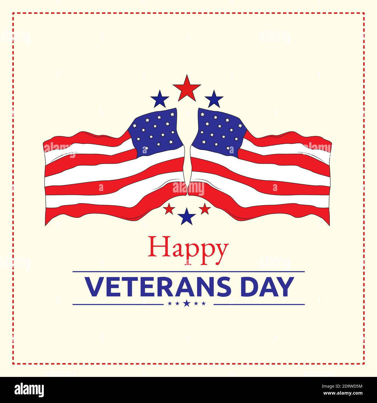 Illustration Vektor Design von Veteranen Tag Hintergrund Vorlage Stock Vektor
