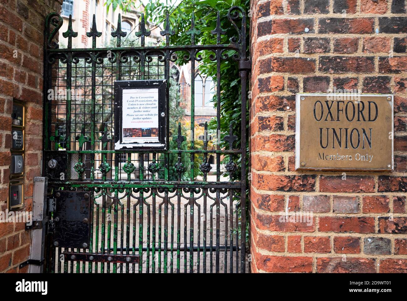 Die Oxford Union, Oxford, Großbritannien. Eine Debattiergesellschaft bildete sich 1823. Die Oxford Union hat bekannte Persönlichkeiten beherbergt, darunter die umstrittene extreme Rechte. Stockfoto