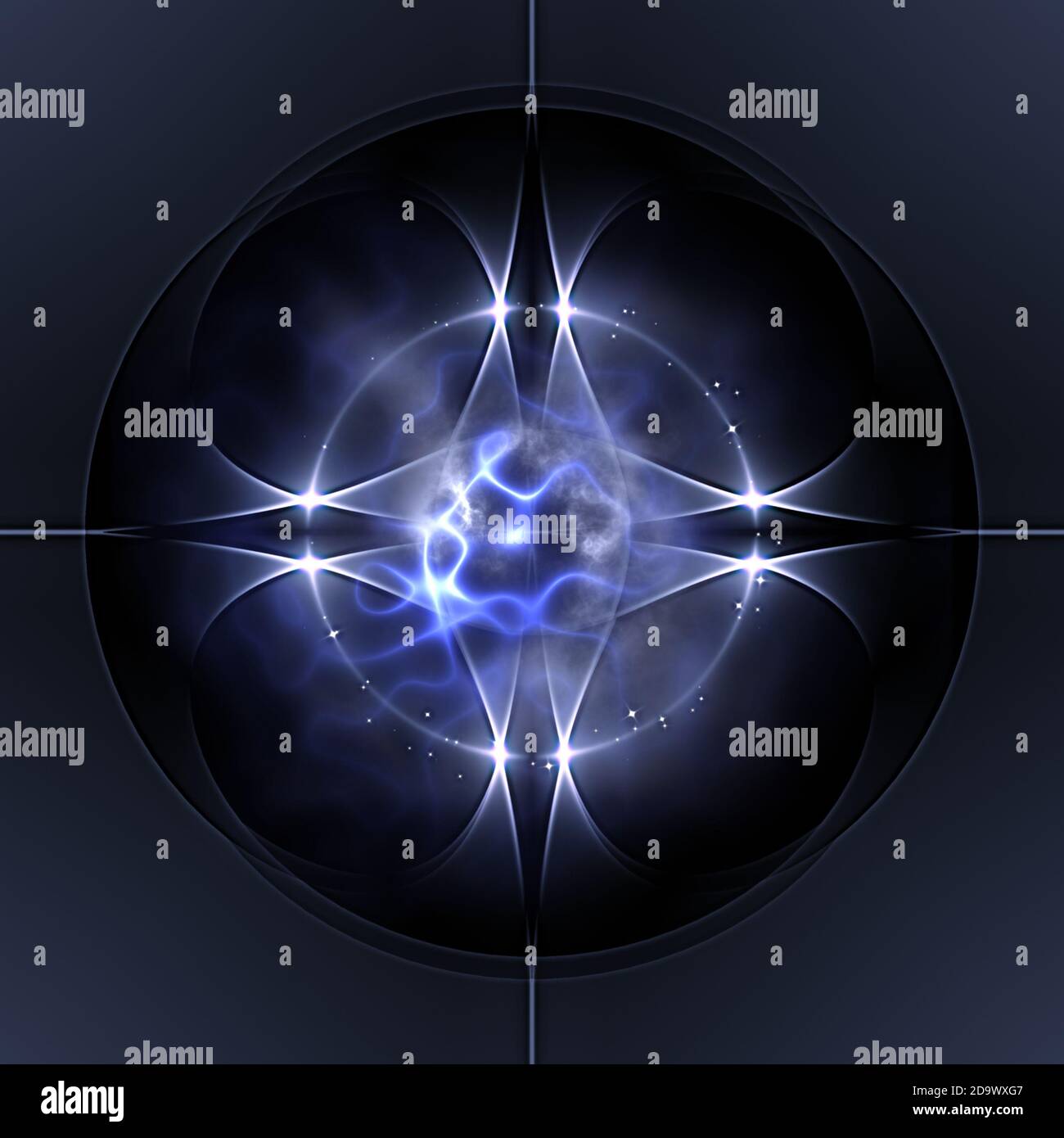 Abstrakte Illustration von Quantencomputing und Qubit-Konzept Stockfoto