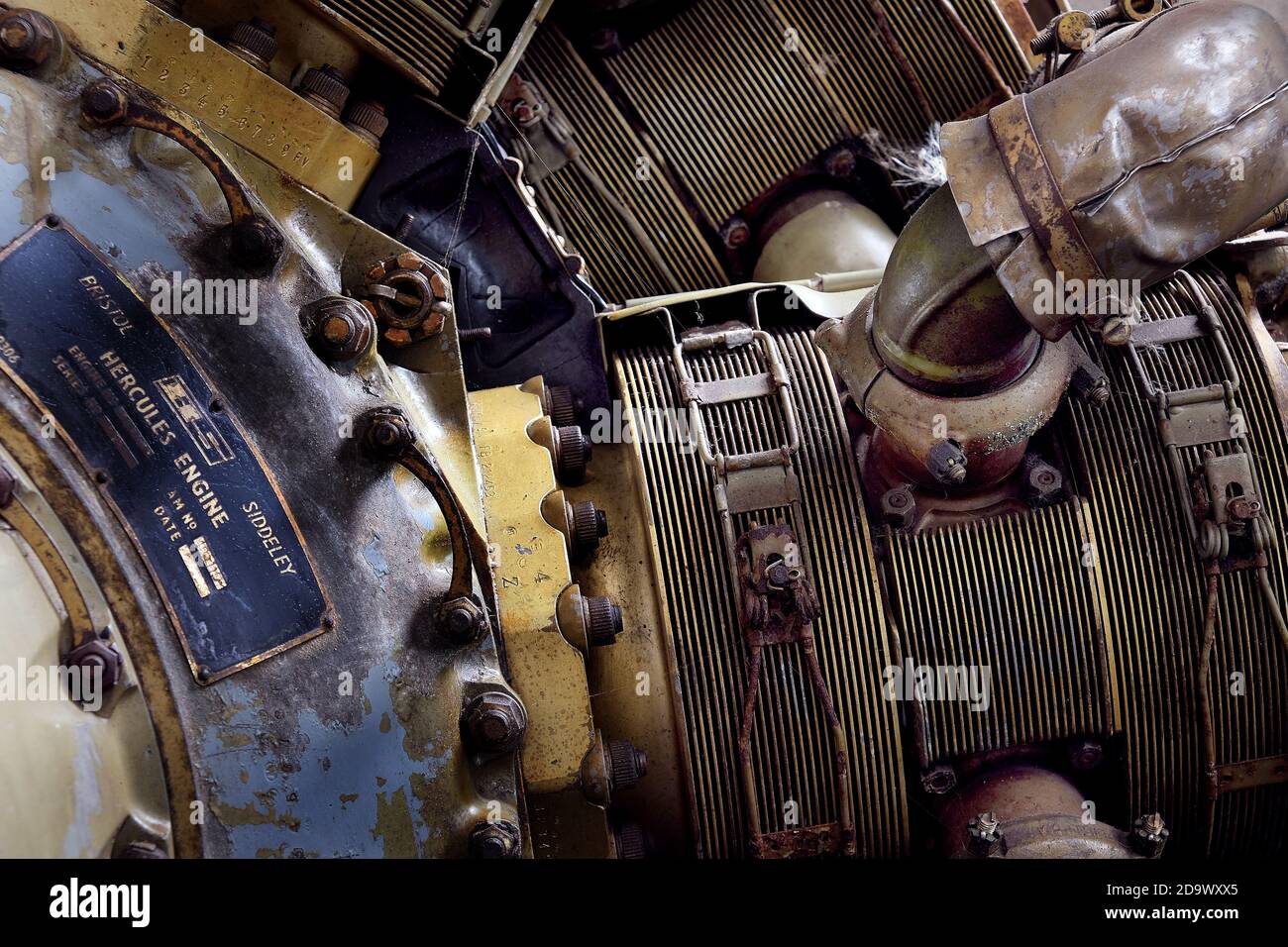 Details des Weltkrieges zwei radiale Flugzeugmotor im Museum. Stockfoto
