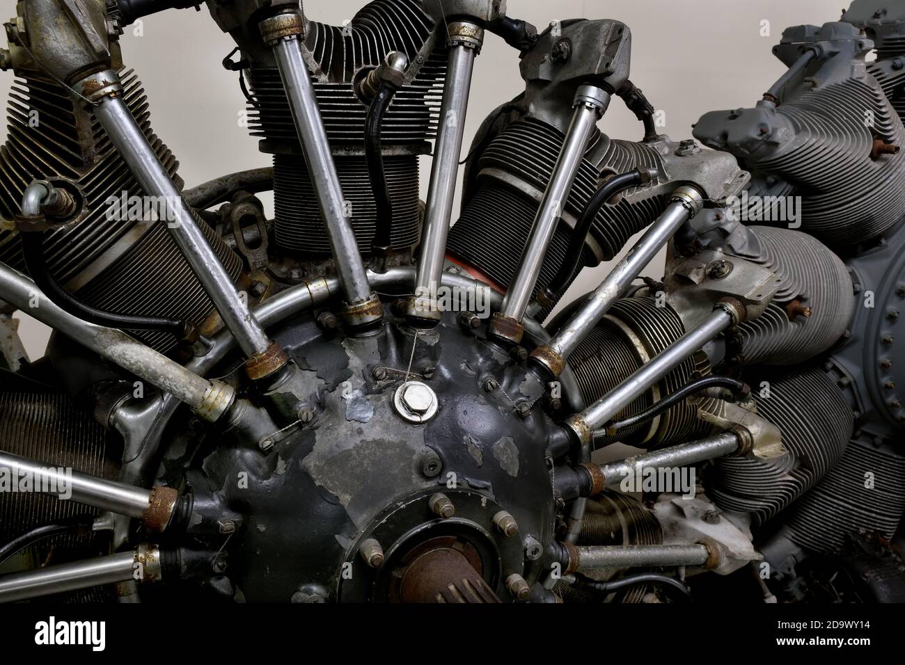 Details des Weltkrieges zwei radiale Flugzeugmotor im Museum. Stockfoto