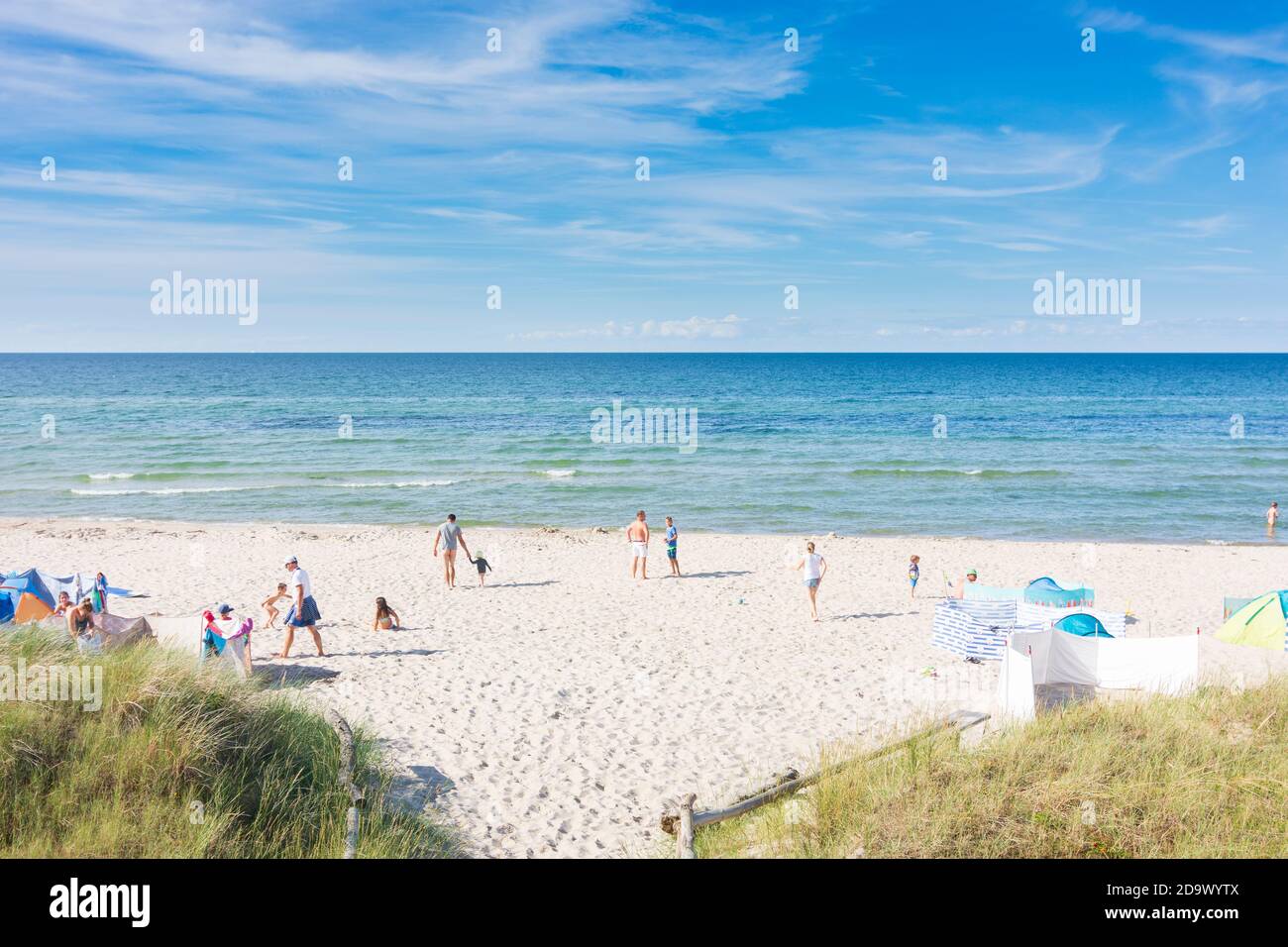 Dranske: Strand auf Campingplatz Bakenberg, Ostsee, Ostsee, Rügeninsel, Mecklenburg-Vorpommern, Deutschland Stockfoto