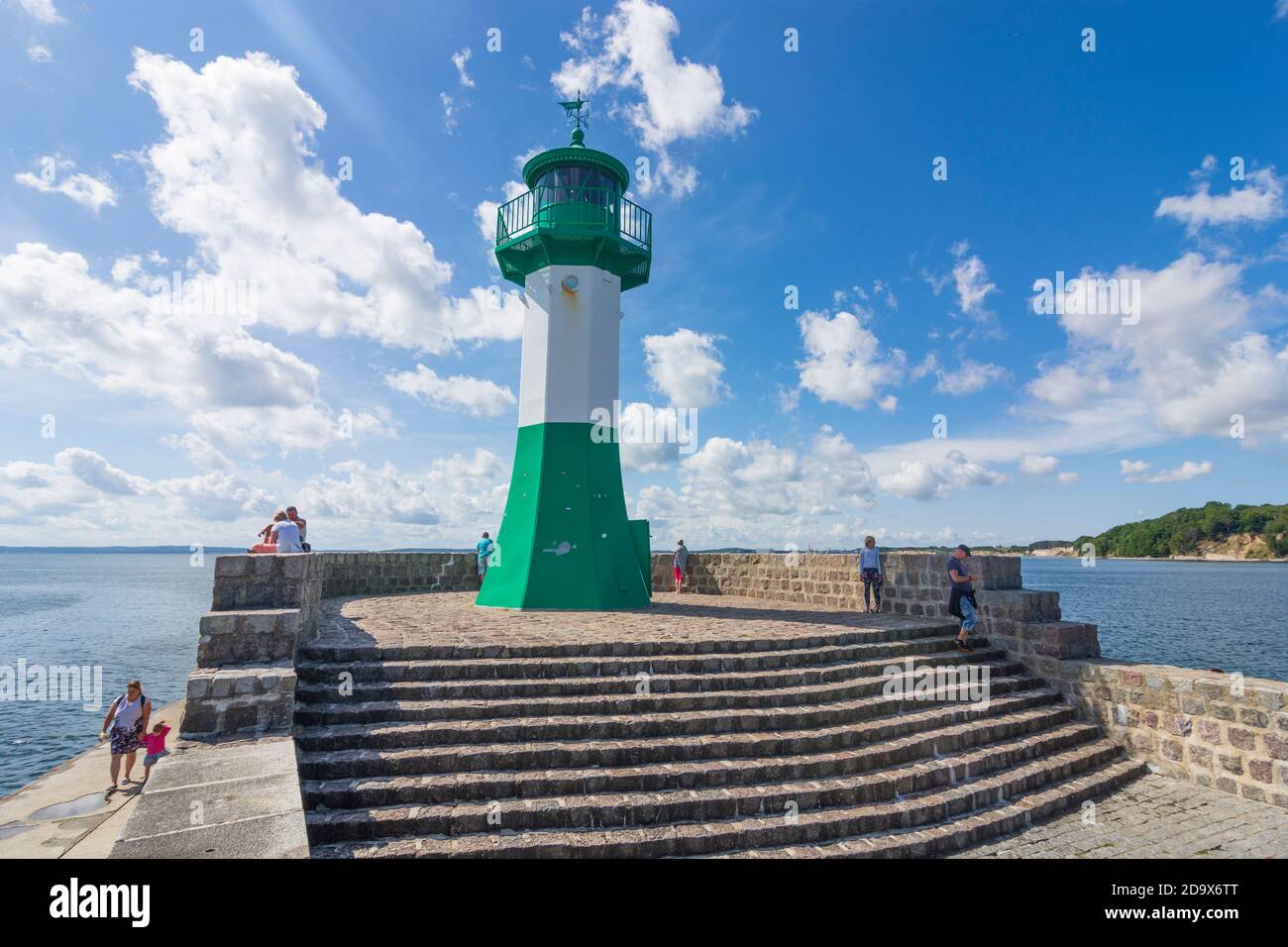 Sassnitz: Lichthaus Ostmole, Hafen, Ostsee, Ostsee, Rügeninsel, Mecklenburg-Vorpommern, Deutschland Stockfoto