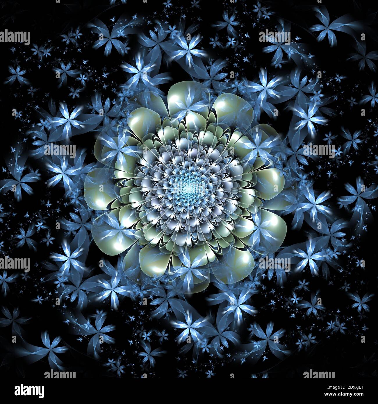 Flame Fractal - Blumen Design Stockfoto