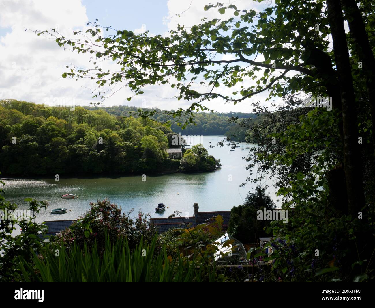 Ferry Cottage auf dem Truro River, Malpas, Truro, Cornwall. Stockfoto