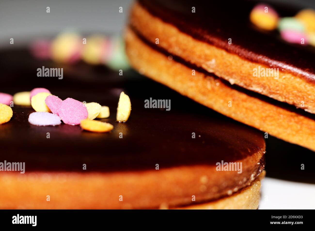Weihnachten Linzer Süßigkeiten - Makrofotografie Stockfoto