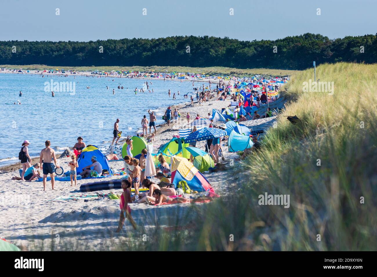 Mönchgut: Strand in Lobbe, Badesee, Ostsee, Rügen, Mecklenburg-Vorpommern, Deutschland Stockfoto
