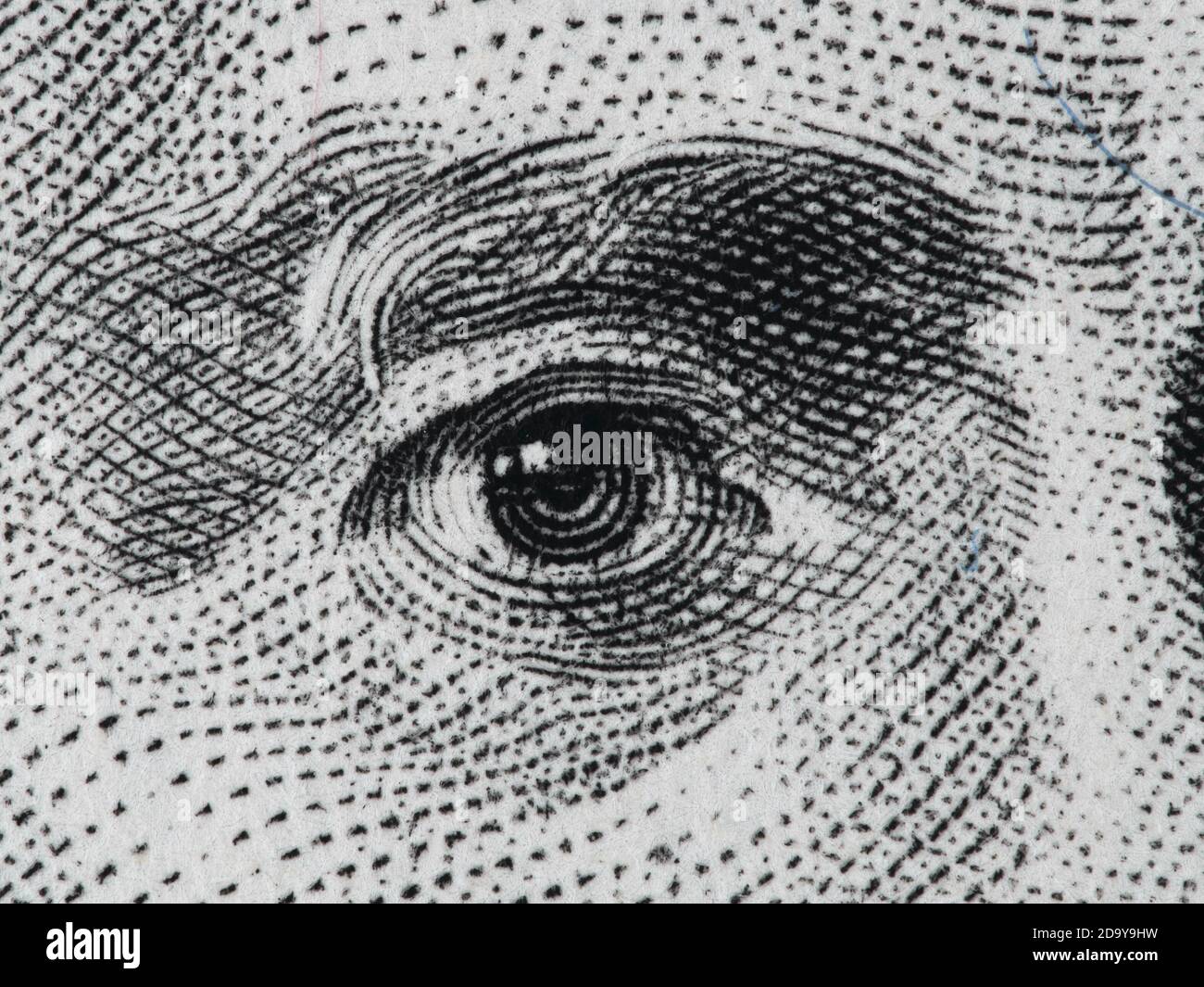 US-Präsident Andrew Jackson Auge auf uns zwanzig Dollar Rechnung extreme Makro, vereinigte Staaten Geld Nahaufnahme Stockfoto