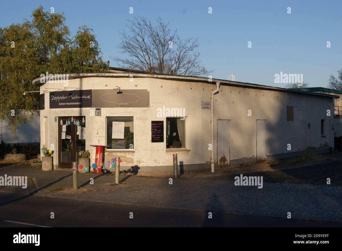 Die Kantine 'Casino' in Staaken, Berlin-Spandau, wurde 2015 nach dem Besuch vom Sternekoch Frank Rosin in 'Zeppelin-Schmaus' genannt. Stockfoto