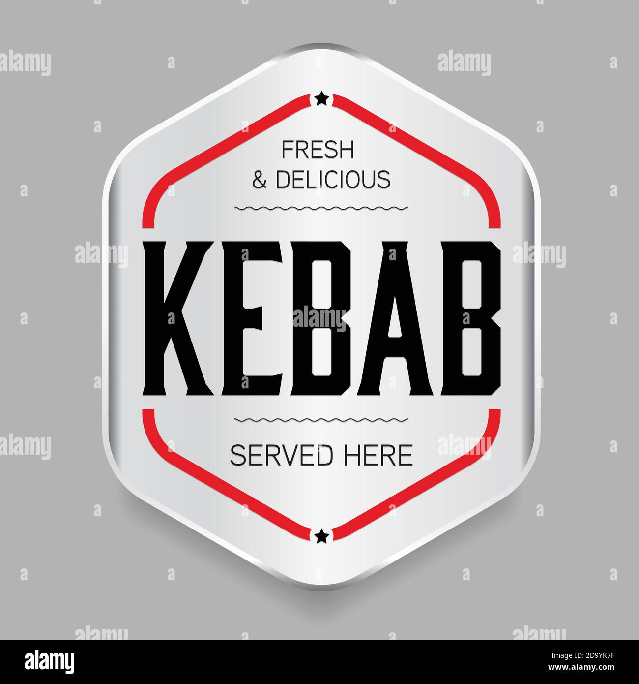 Frisches Kebab Stempel Schild Abzeichen Jahrgang Stock Vektor